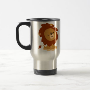 Caneca Térmica Lion Viagem ao trabalho de Lion de Cartoon em Paz