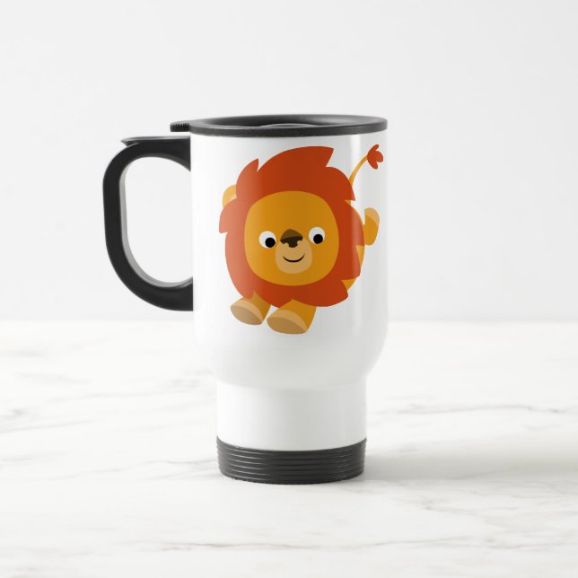 Caneca Térmica Lion Viagem ao trabalho de pinhão de animação fofa (Esquerda)