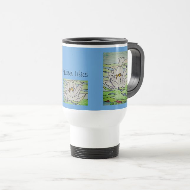 Caneca Térmica Lírios de Água  (Frente Esquerda)