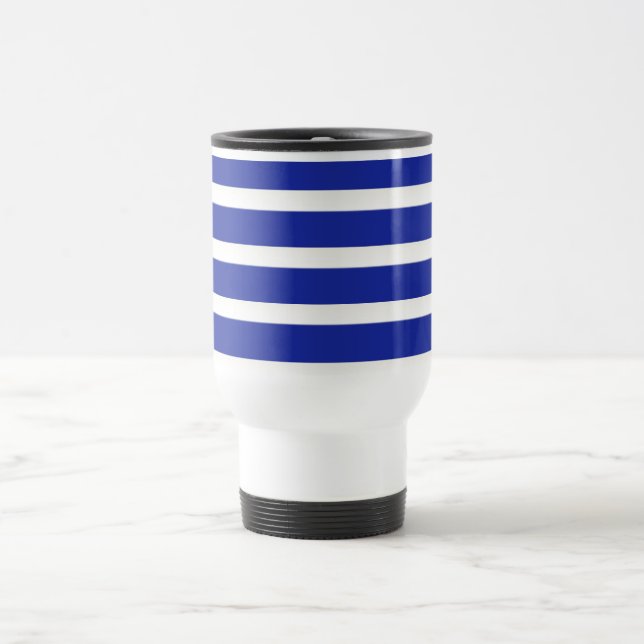 Caneca Térmica Listras Azuis Reais E Brancas (Centro)