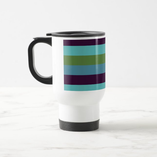 Caneca Térmica Listras de harmonia costeira (Esquerda)