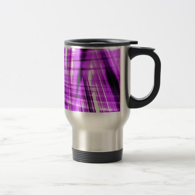 Caneca Térmica Listras dinâmicas pretas e roxas (Direita)