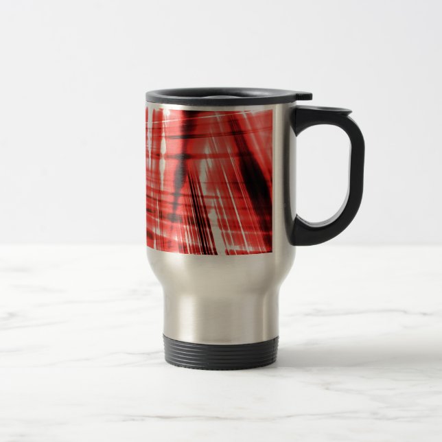 Caneca Térmica Listras dinâmicas pretas e vermelhas (Direita)