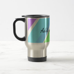 Caneca Térmica Listras rosa azul verde adicionar nome mensagem de