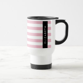 Caneca Térmica Listras Rosa, Padrão Strike, Linhas, Seu Nome