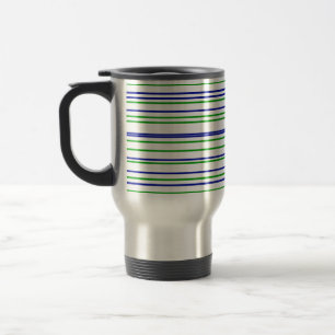 Caneca Térmica Listras verde azul roxo padrão personalizado moder