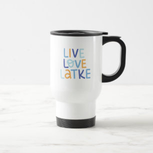 Caneca Térmica Live Love Latke Hanukkah Design