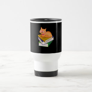 Caneca Térmica Livros - Gato e Presente para Amante de Livros