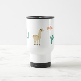 Caneca Térmica Llama e cacto em branco adicione um nome