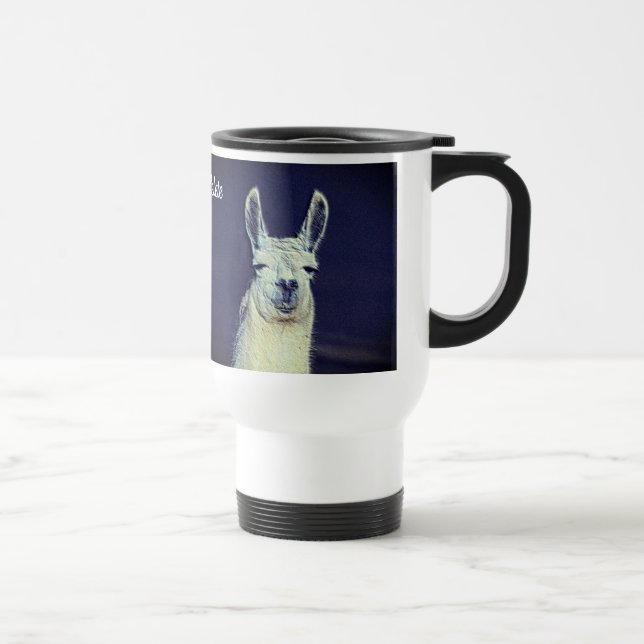 Caneca Térmica Llama Face Digital Art Pencil Personalizado (Direita)