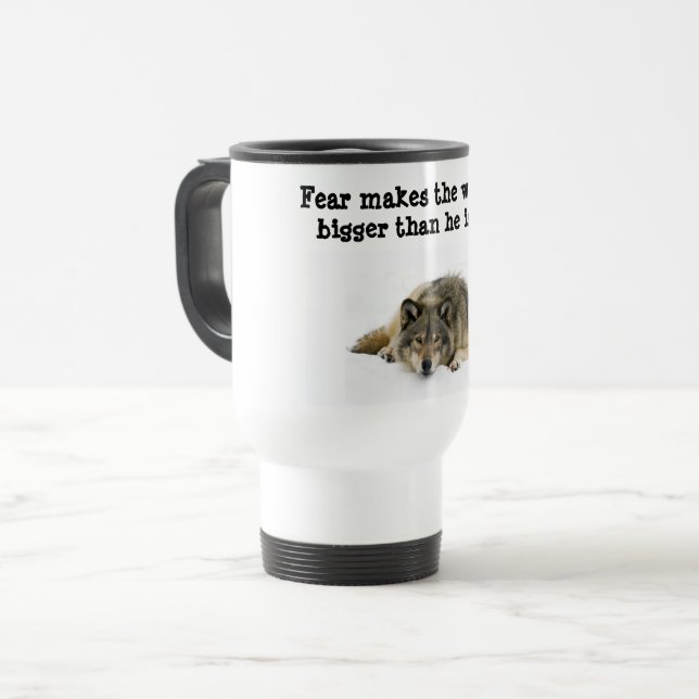 Caneca Térmica Lobo Cinzento (Frente Esquerda)