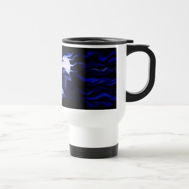 Caneca Térmica Lobo e Raven com lua de cheio (Direita)