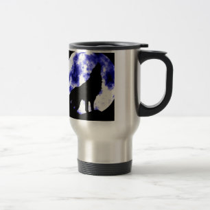 Caneca Térmica Lobo que urra na lua