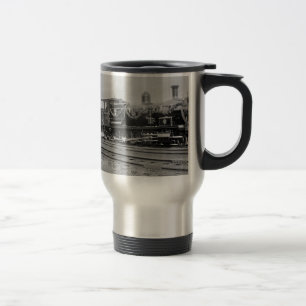 Caneca Térmica locomotiva a vapor antiga ferrovia trem