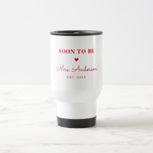Caneca Térmica Logo de Noiva Personalizado Vermelho Retro