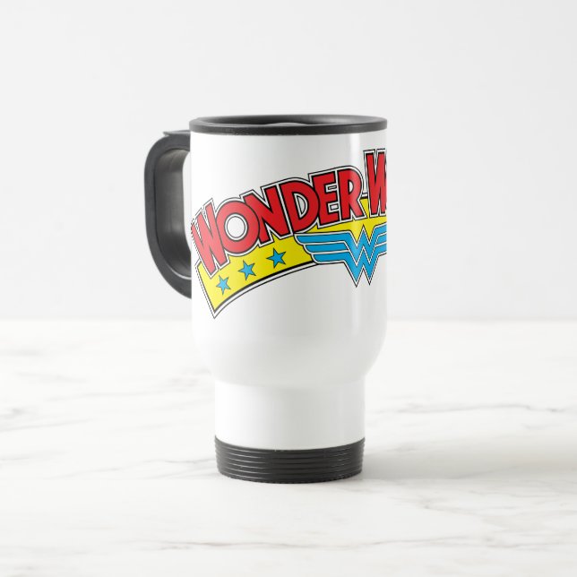 Caneca Térmica Logotipo da Mulher Maravilha 1987 (Frente Esquerda)
