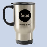 Caneca Térmica Logotipo e Texto simples para empresa<br><div class="desc">Logotipo simples e texto personalizado para sua empresa. Substitua o logotipo e o texto por você para personalizar. Use-os você mesmo,  entregue-os aos seus funcionários e colegas de trabalho,  venda-os a clientes e clientes ou os entregue como material promocional para inspirar a lealdade do cliente.</div>