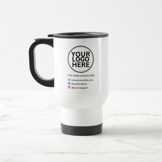 Caneca Térmica Logotipo Personalizado Com Slogan Social (Esquerda)