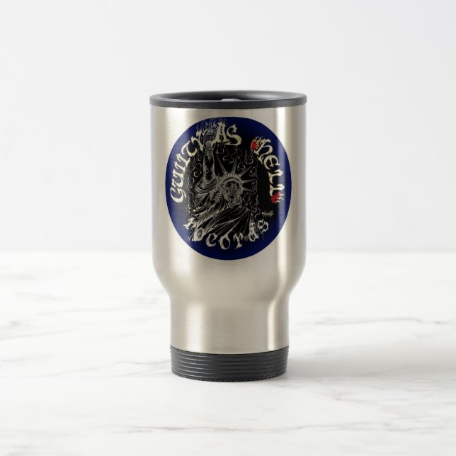 Caneca Térmica Logotipo preto & azul (Centro)