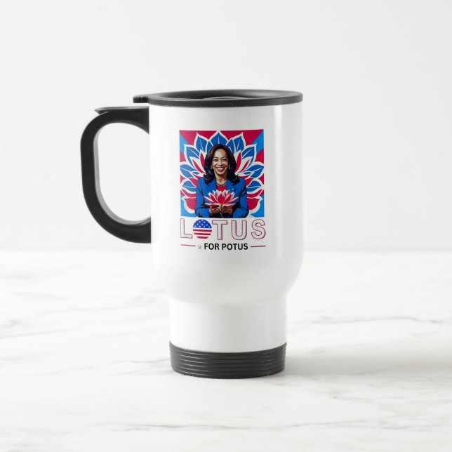 Caneca Térmica Lotus para a campanha do presidente Potus Kamala H (Esquerda)