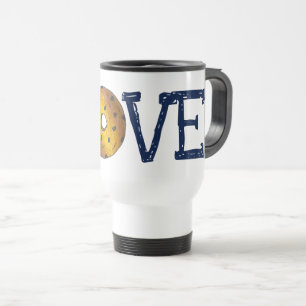 Caneca Térmica LOVE Blueberry Cake Doughnut Rosquinha Junk Comida