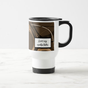 Caneca Térmica Love Mocha Lattes Abstrato Swirl Mug