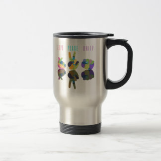 Caneca Térmica Love Peace Unity Hand Sign