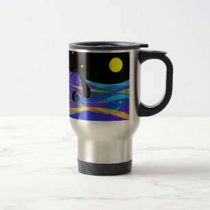 Caneca Térmica Lua e nadador da noite das estrelas
