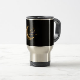 Caneca Térmica Luxury Black & Gold Eid Mubarak – Elegant