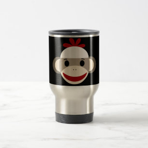 Caneca Térmica Macaco-meia-coroa-coroa-coroa-coroa, rosto em pret