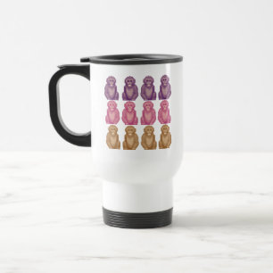 Caneca Térmica Macacos Coloridos em Estilo Pixel Caprichoso