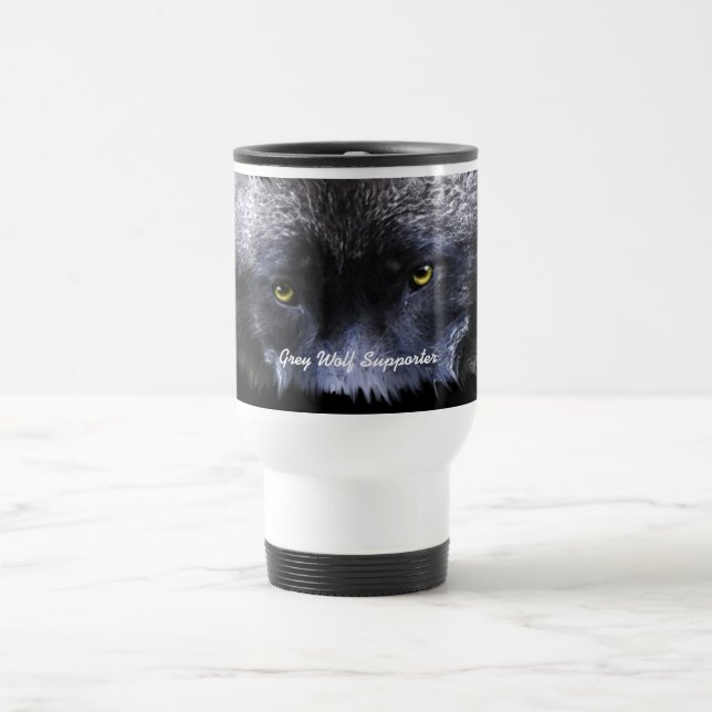 Caneca Térmica MADEIRA WOLF APOIADOR Wolf Eyes Wildlife Gift Mug (Centro)