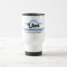 Caneca Térmica Madrinha de casamento de Traços de Sinal de Libra