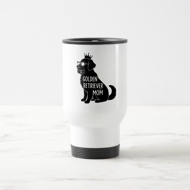 Caneca Térmica Mãe Cachorro Dourado Engraçada | Cachorro Fofo com (Centro)