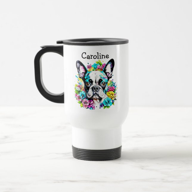 Caneca Térmica Mãe de Boston Terrier Personalizado (Esquerda)