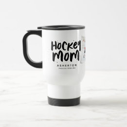 Caneca Térmica Mãe de hóquei tipo preto tendência foto personaliz