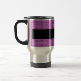 Caneca Térmica Mãe dos quadrados do roxo do papel do casamento do