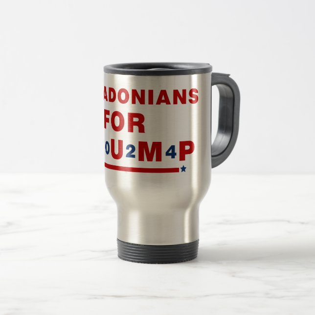 Caneca Térmica Magadonianos Para Trump 2024 Red Blue Star (Frente Esquerda)
