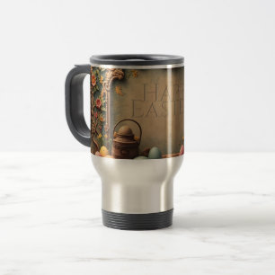 Caneca Térmica Magia da Páscoa Vintage com Ornamentos Florais Fes