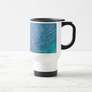 Caneca Térmica Magia Subaquática Arte Abstrata Colorida Única