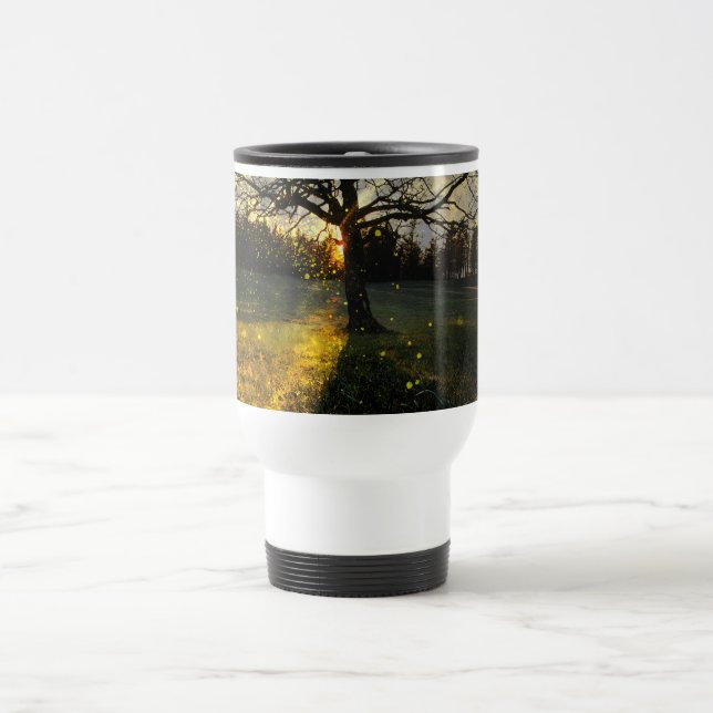 Caneca Térmica Magical fireflies dreamy landscape (Centro)