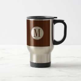 Caneca Térmica Mahogany Pinstripe Solteiro Monograma Mug