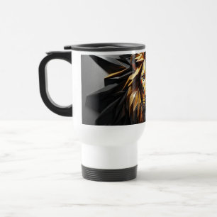 Caneca Térmica Majestade Geométrica: O Leão Ouro