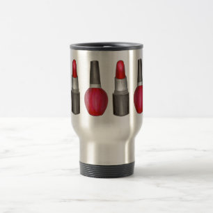 Caneca Térmica Makeup Artist Red Lipstick Nail Beauty Polonesa