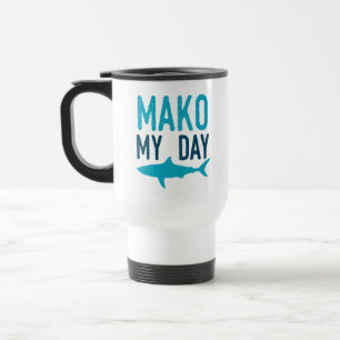 Caneca Térmica Mako marinho engraçado da chalaça do tubarão da