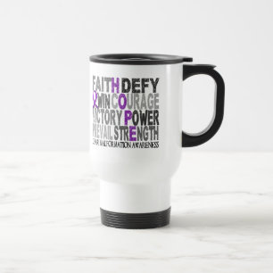 Caneca Térmica Malformação de Chiari da colagem da palavra da