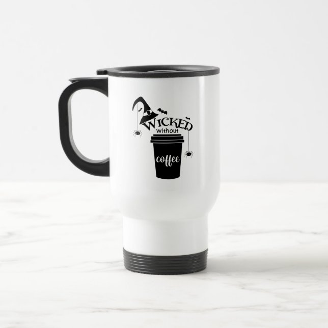 Caneca Térmica Maligna Sem Café Fofa Bruxa Preta Engraçada Chapéu (Esquerda)