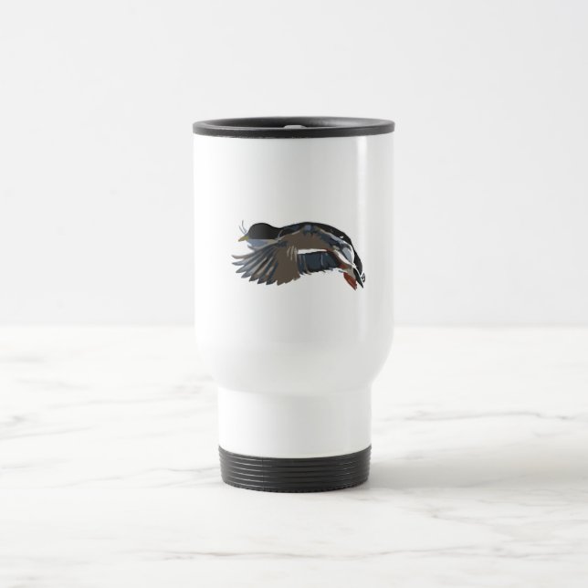 Caneca Térmica Mallard Duck Voando na Caça ao Pato Natural (Centro)