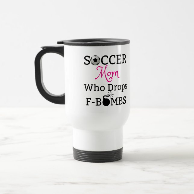 Caneca Térmica Mamã engraçada do futebol que deixa cair F-Bombas (Esquerda)