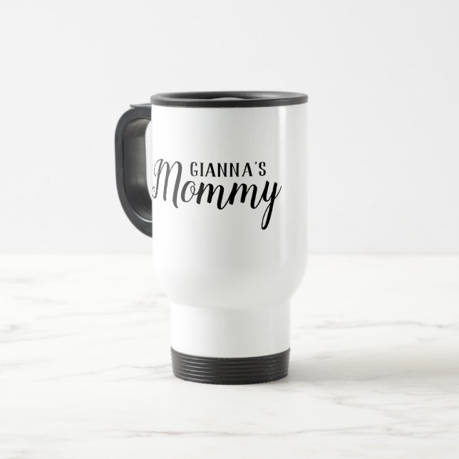 Caneca Térmica Mamãe branca personalizada (Frente Esquerda)